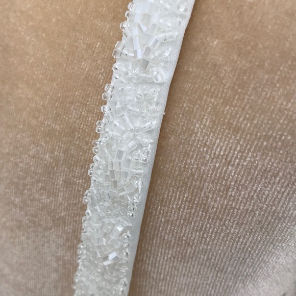 Off-White Beaded Strap Wedding Gown with Train – Size 10 | Divas & Queens - Picture 3 of 14